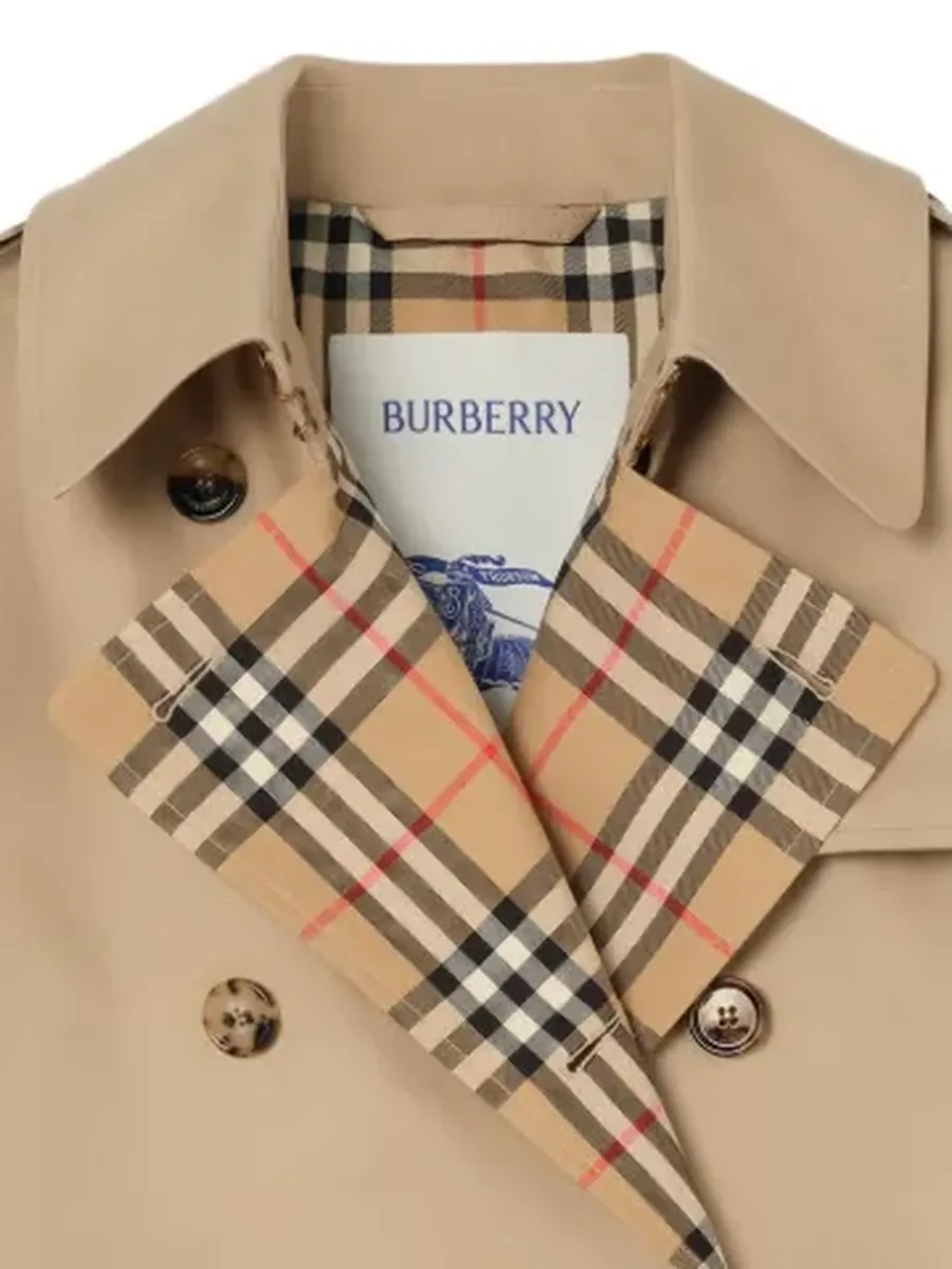 Тренч Burberry, клетка на лацканах на фото товара